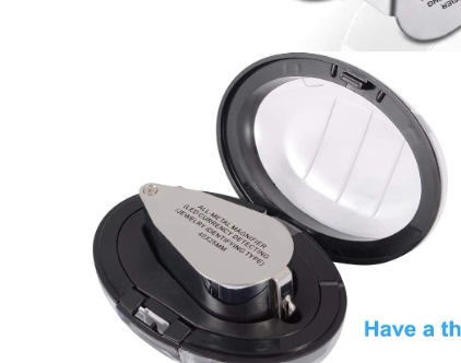 Folding Jeweler's Loupe with light for Mushroom Identification - 40x