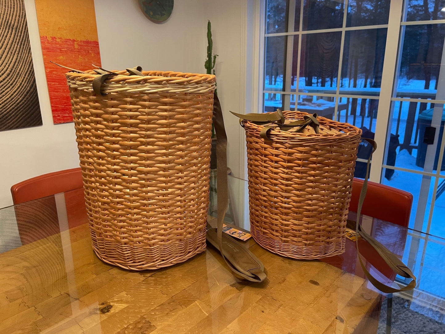 Handmade Cross Body Wicker Foraging Basket