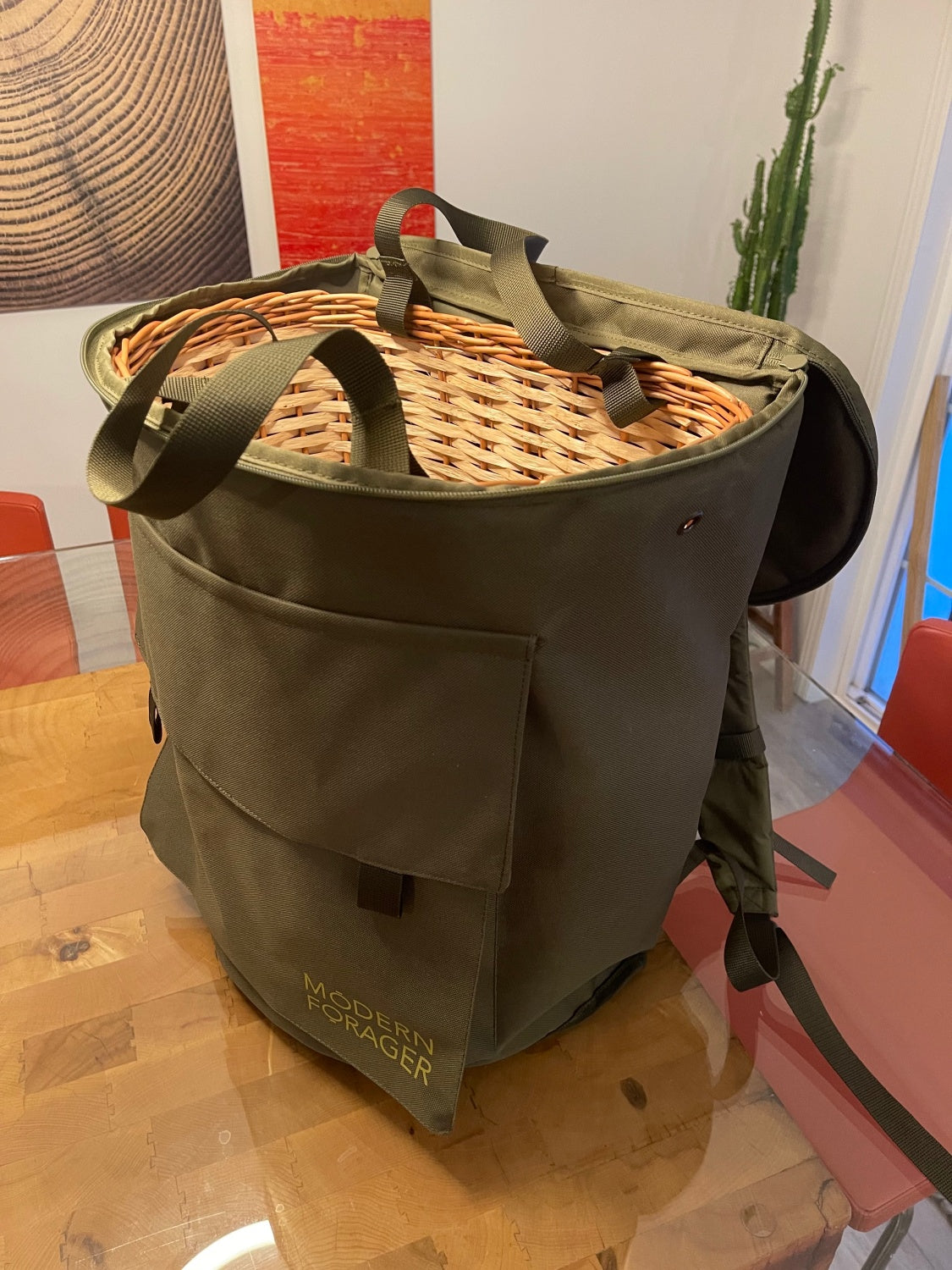 Foraging Backpack with Internal Wicker Basket