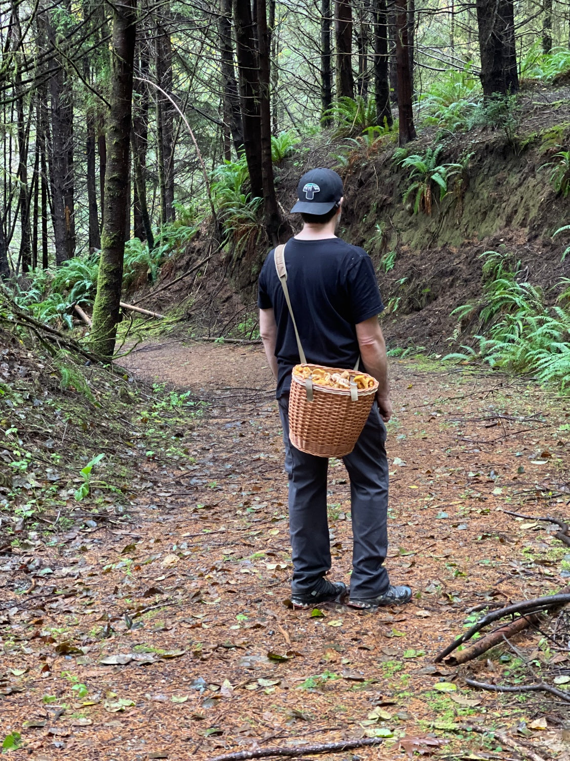 Handmade Cross Body Wicker Foraging Basket