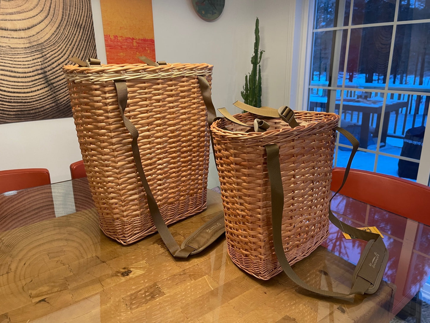 Handmade Cross Body Wicker Foraging Basket