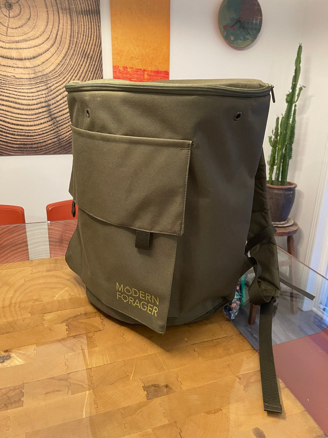 Foraging Backpack with Internal Wicker Basket