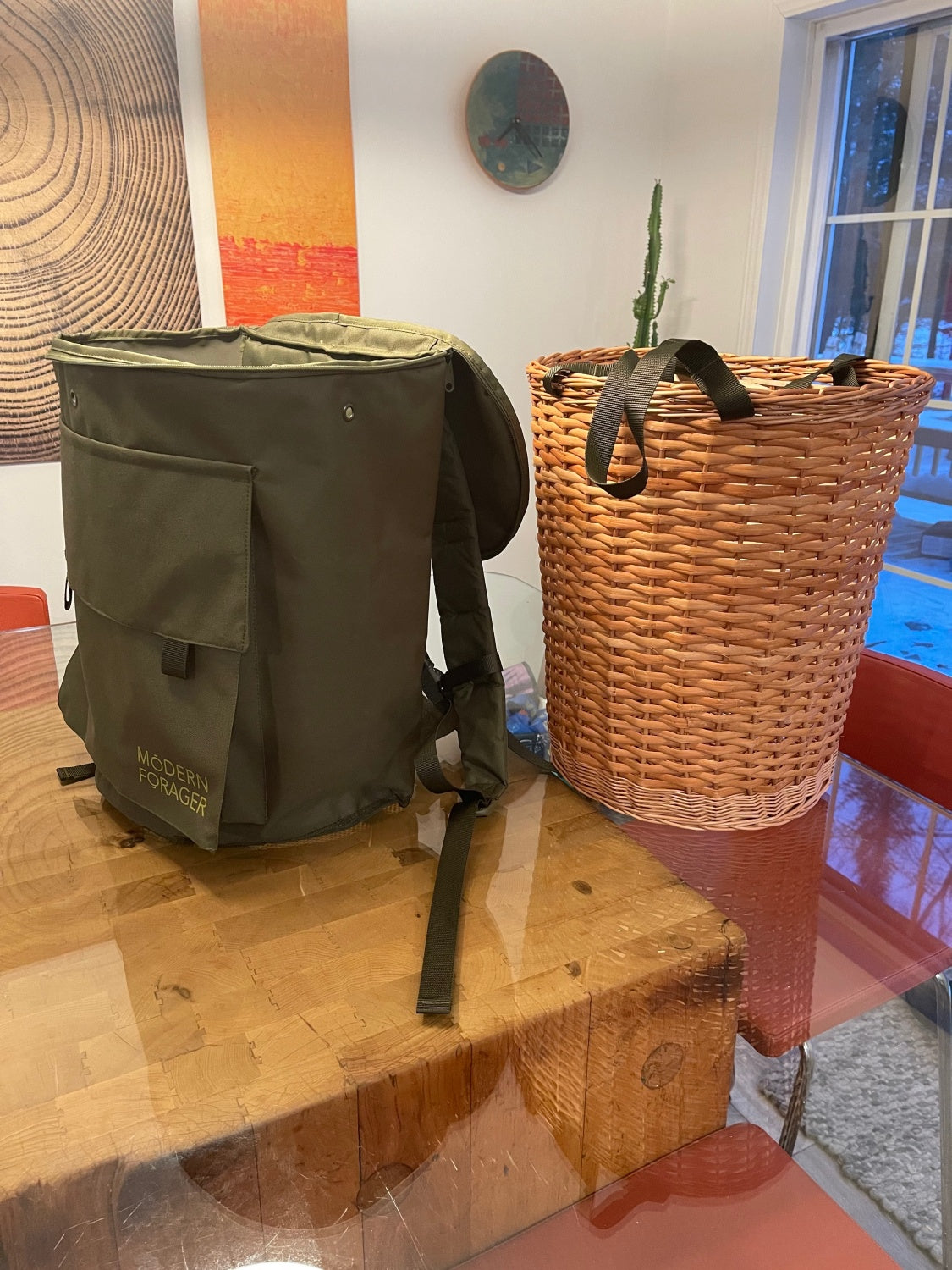 Foraging Backpack with Internal Wicker Basket